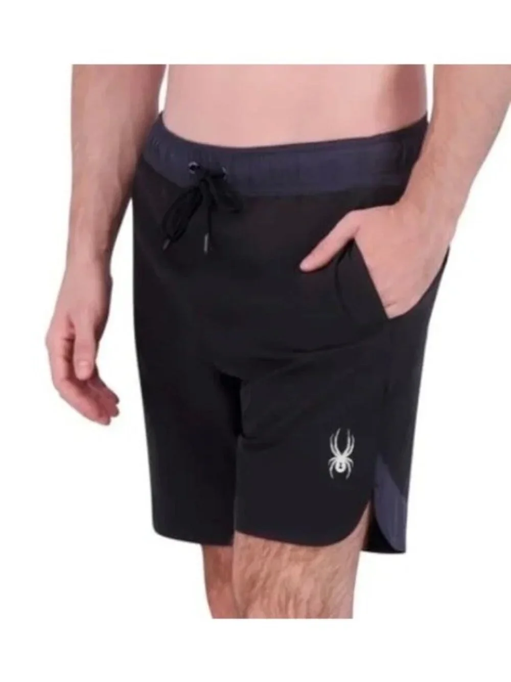 NWT Spyder Swim Men's XL Black Swim Shorts UV Protection Quick Dry Stretch